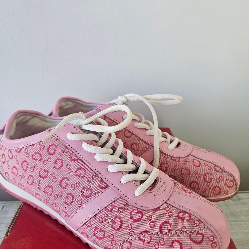 Guess Womens Mono Mania Pink Designer Sneakers-Vintage